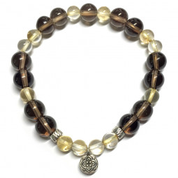 Bracelet en Quartz Fumé & Citrine