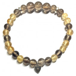 Bracelet en Quartz Fumé & Citrine