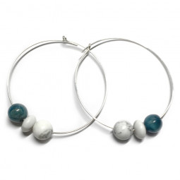 Boucles d'Oreilles en Apatite & Howlite