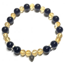 Bracelet en Onyx & Citrine