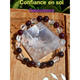 Bracelet Grenat & Cristal de Roche