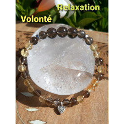 Bracelet en Quartz Fumé & Citrine