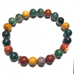 Bracelet en Jaspe Mokaïte & Agate Mousse