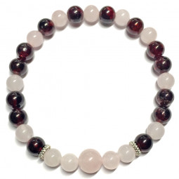 Bracelet en Grenat & Quartz Rose