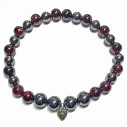 Bracelet Grenat & Hématite