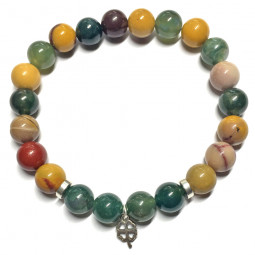 Bracelet en Jaspe Mokaïte & Agate Mousse