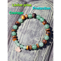 Bracelet en Aventurine Verte & Oeil de Tigre