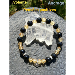 Bracelet en Onyx & Citrine
