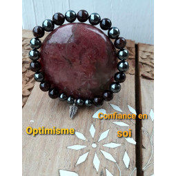 Bracelet Grenat & Hématite