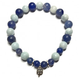 Bracelet en Aigue Marine & Aventurine Bleue