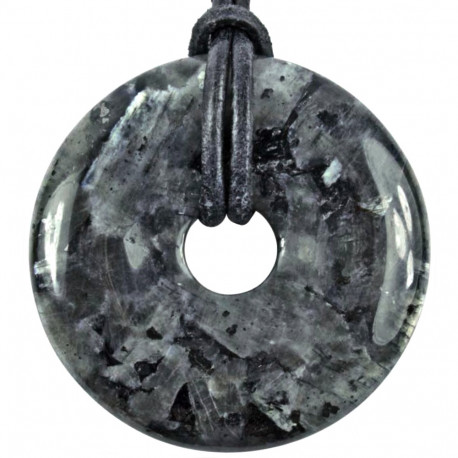 Pendentif en Larvikite - Forme Donut