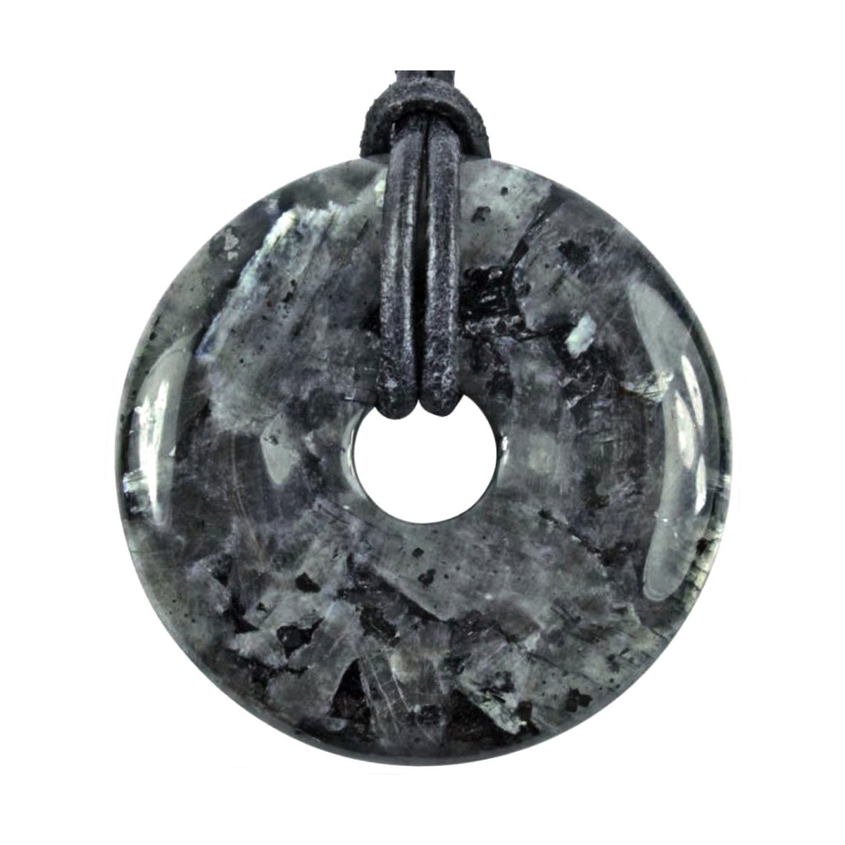 Pendentif en Larvikite - Forme Donut
