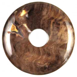 Pendentif en Bois Fossile - Forme Donut