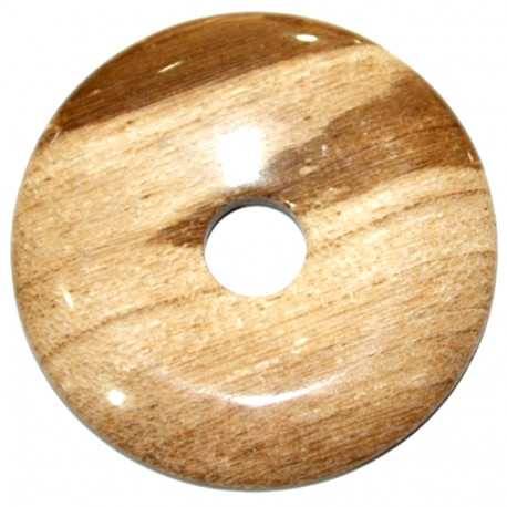 Pendentif en Bois Fossile - Forme Donut