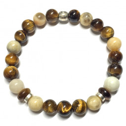 Bracelet en Oeil de Tigre & Feldspath