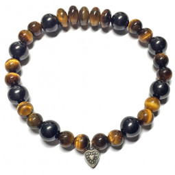 Bracelet en Shungite & Oeil de Tigre