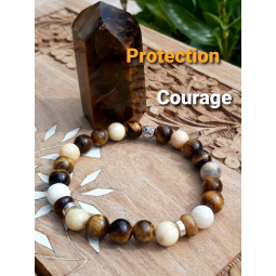 Bracelet en Oeil de Tigre & Feldspath