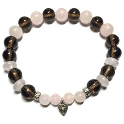 Bracelet en Quartz Rose & Quartz  Fumé