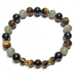 Bracelet Boules 3 Pierres & Argent