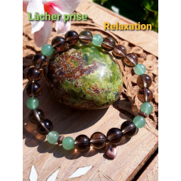 Bracelet en Aventurine Verte & Quartz Fumé