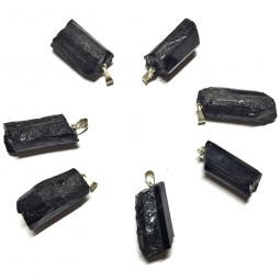 Pendentif Biterminé en Tourmaline Noire