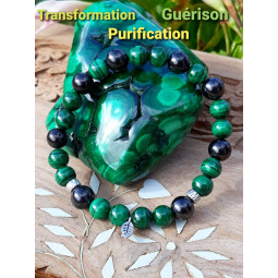 Bracelet en Shungite & Malachite
