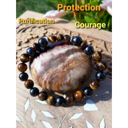 Bracelet en Shungite & Oeil de Tigre