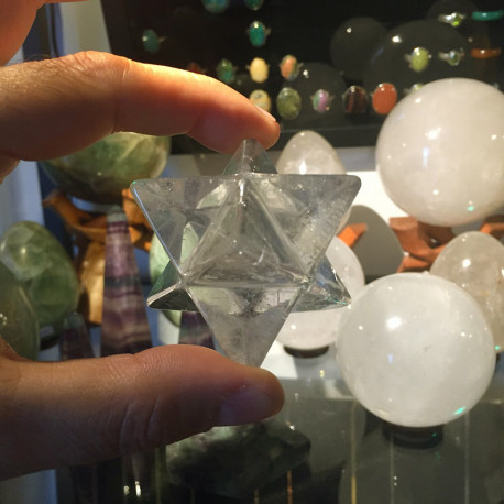 Merkaba en Cristal de Roche 56mm