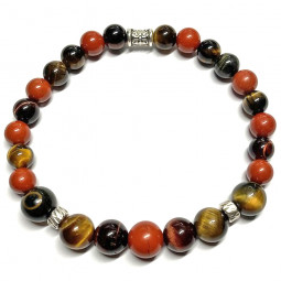 Bracelet en Jaspe Rouge & 3 Oeil