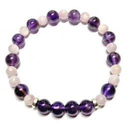 Bracelet en Kunzite & Améthyste