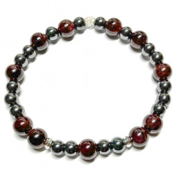 Bracelet Grenat & Hématite