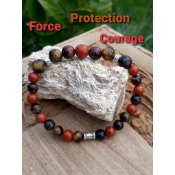 Bracelet en Jaspe Rouge & 3 Oeil