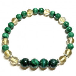 Bracelet en Citrine & Malachite