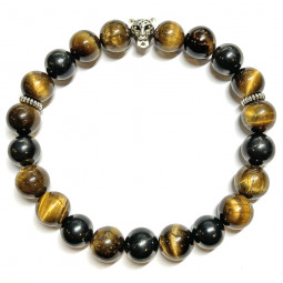 Bracelet en Shungite & Oeil de Tigre