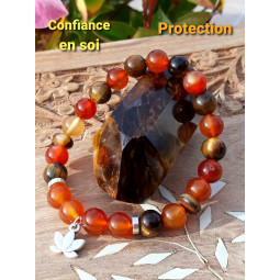 Bracelet en Cornaline & Oeil de Tigre