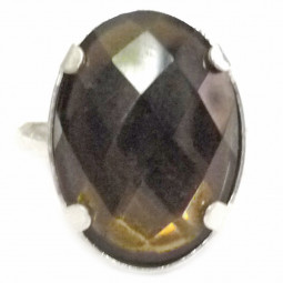 Bague Argent & Quartz Fumé