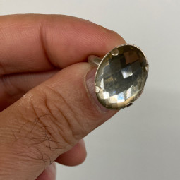 Bague Argent & Quartz Fumé