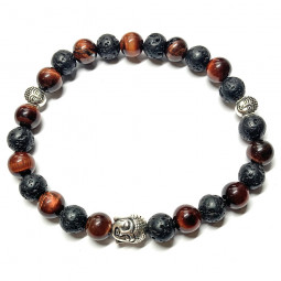 Bracelet  Oeil de Taureau & Basalte