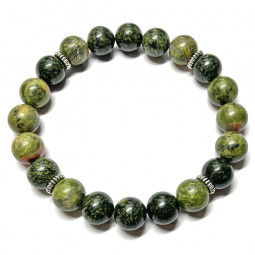 Bracelet en Serpentine & Unakite
