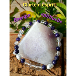 Bracelet en Cristal de Roche & Charoïte