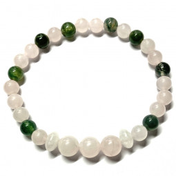 Bracelet en Quartz Rose & Agate Mousse