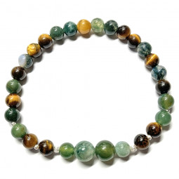 Bracelet  Agate Mousse & Oeil de Tigre