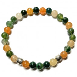 Bracelet en Cornaline & Agate Mousse