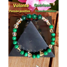 Bracelet en Citrine & Malachite