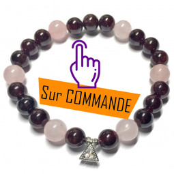 Bracelet en Grenat & Quartz Rose