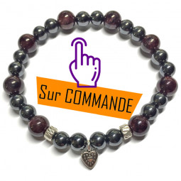 Bracelet Grenat & Hématite