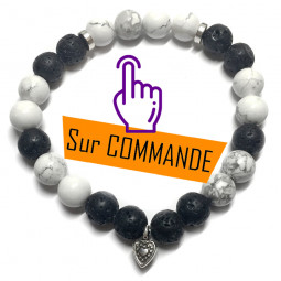 Bracelet Howlite & Basalte