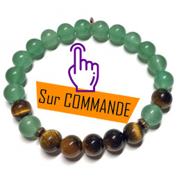 Bracelet en Aventurine Verte & Oeil de Tigre
