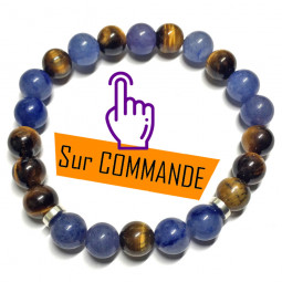 Bracelet en Oeil de Tigre & Aventurine Bleue