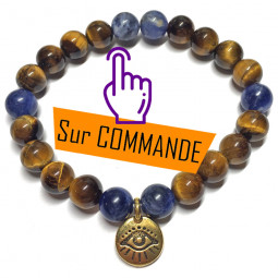 Bracelet en Sodalite & Oeil de Tigre